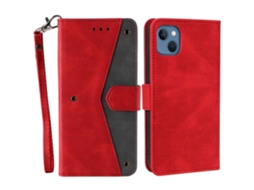 Capa Quedas Para Iphone 14 Plus Pele Sintética Vermelho