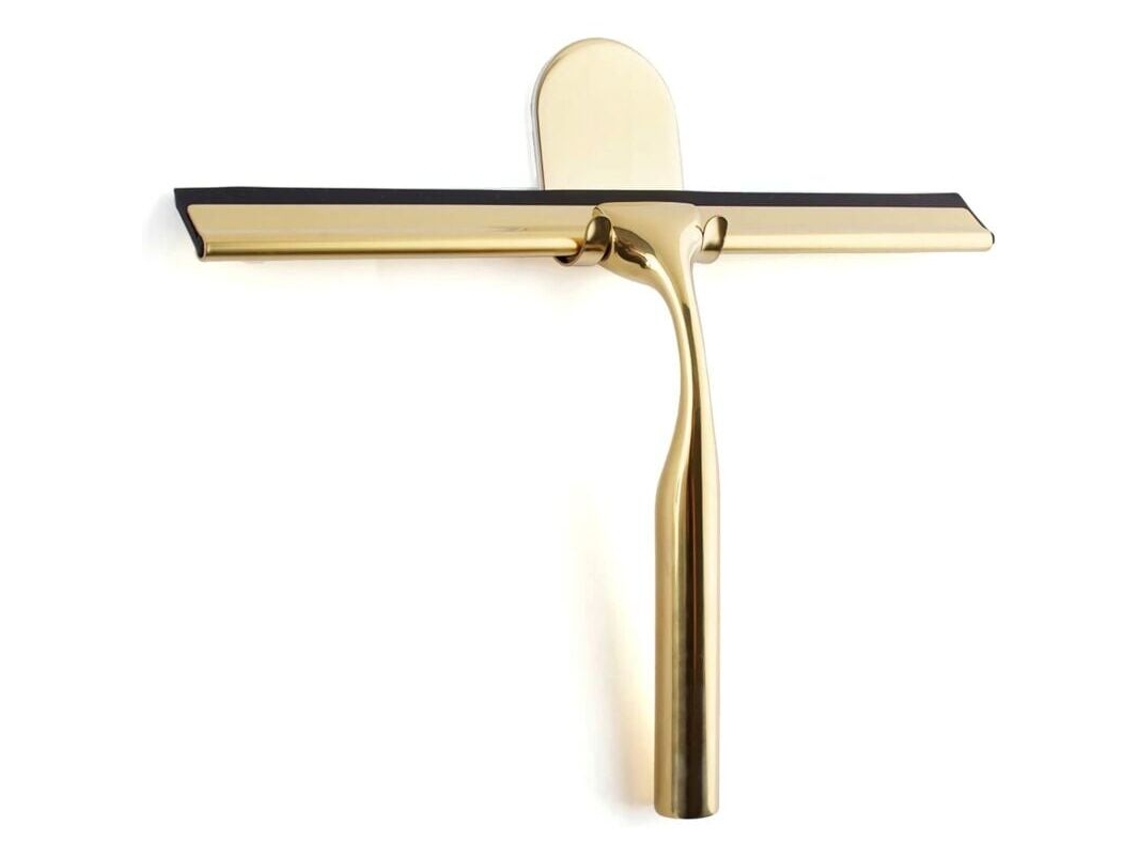 Rodo De Aço Inoxidável Dourado Para Chuveiro, Raspador De Vidro Largo Para Box De Chuveiro 9, 8', Silicone De, Chuveiro Com Suporte Sem Furos