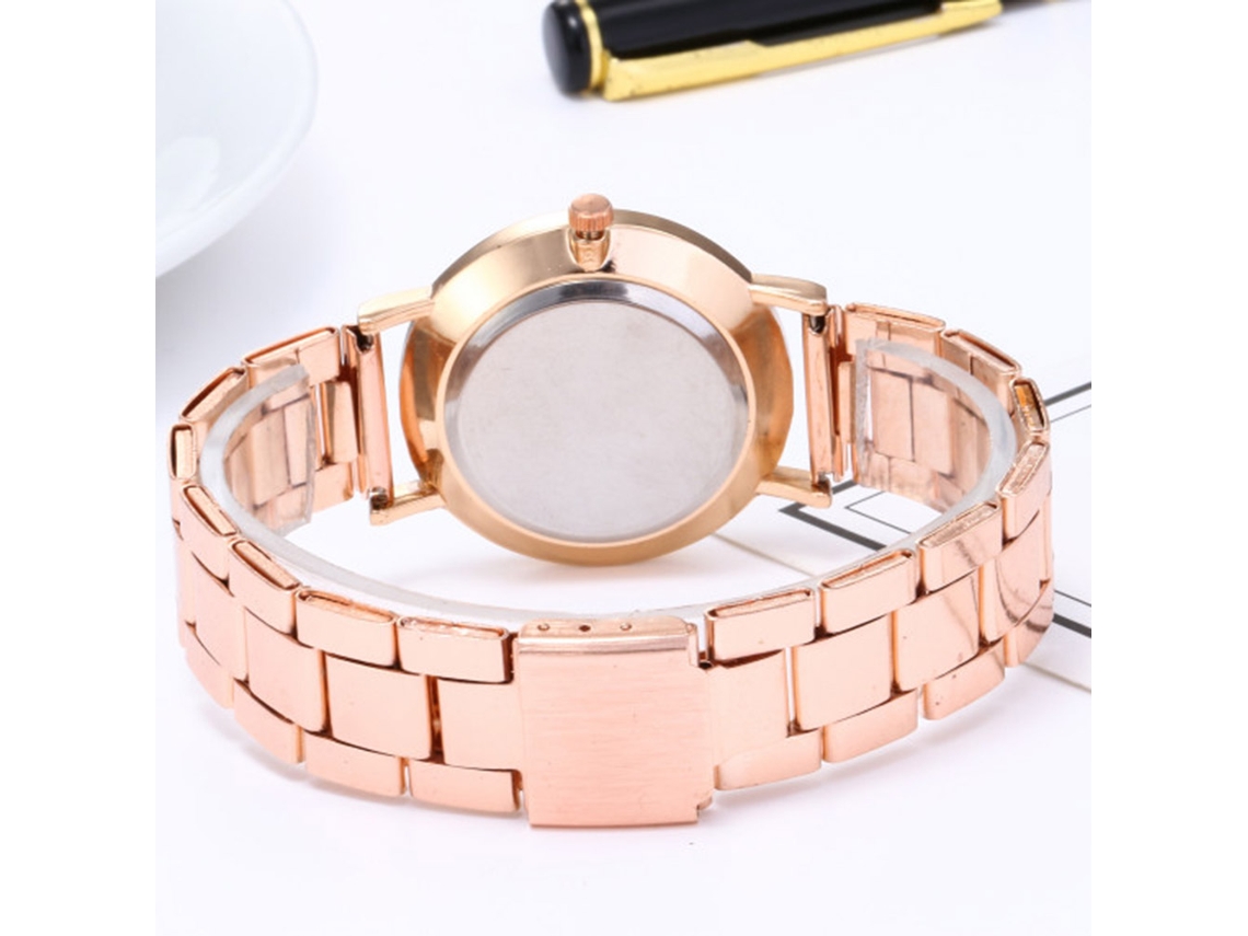 Relógio de quartzo unissex Zhoulianfa, moderno e casual, com pulseira de aço preta.