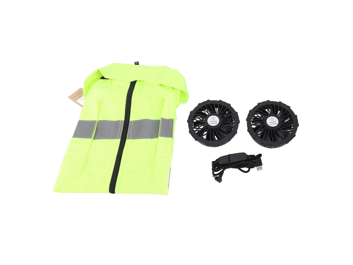 Coleteira de Ar Condicionado Verão Rechargeável Verde Fluorescente XXXL | S/MARCA
