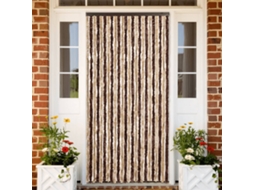 Vidaxl Cortina Anti-insetos 100x230 Cm Chenille Bege E Castanho-claro