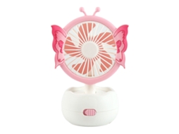 Ventilador Mini Usb Portátil Rosa Borboleta para Crianças