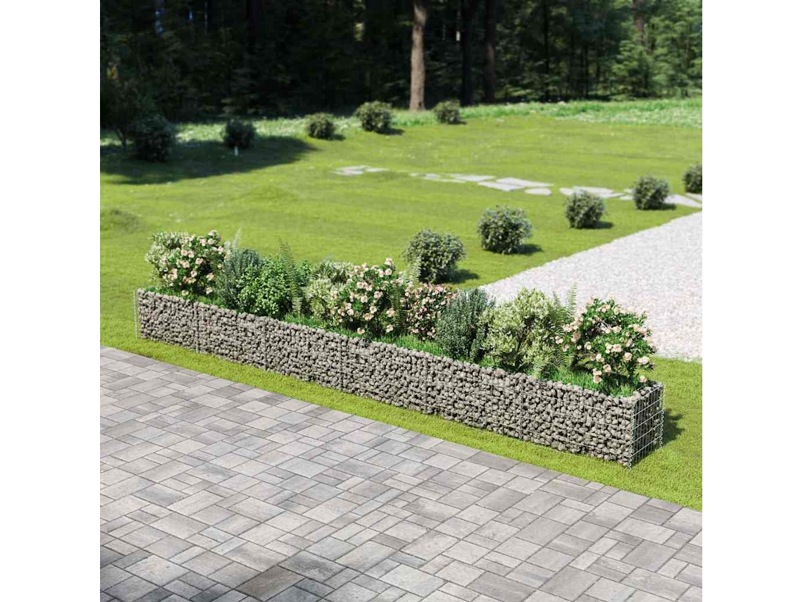 Vidaxl Canteiro Elevado/cesto Gabião 540x50x50 Cm Aço Galvanizado
