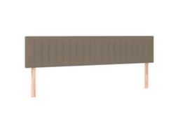Cabeceira de Cama 2 Pcs em Tecido 100x5x78/88 cm Cinzento Acastanhado MAISON EXCLUSIVE