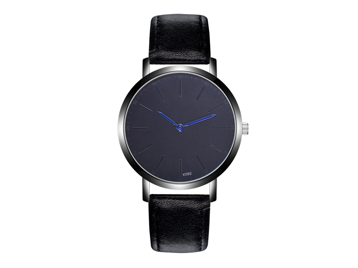 Reloj De Pulsera De Aleación Con Dial Redondo Analógico De Cuarzo Para Hombre Negro