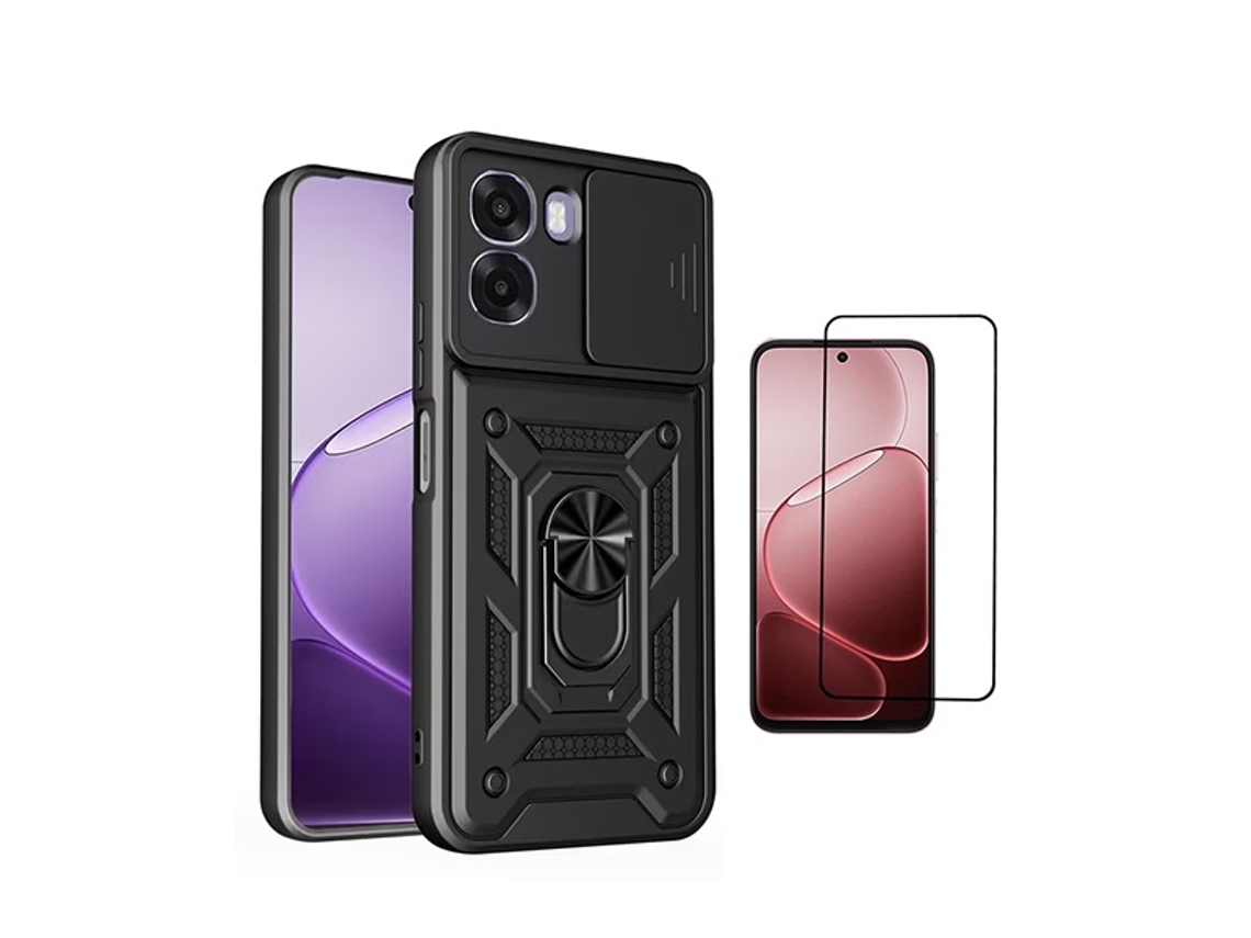 Kit Vidro Capa Magnetic Slide Window Phonecare Para Oppo A6x - Preto