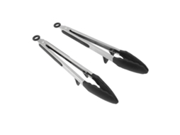 Lurelia Pinça Massas Kit 2 Peças Inox Silicone 32 X 4 4cm Preto Antiderrapante Churrasco