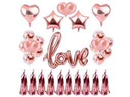 Balões metálicos com letras de amor para decoração de festas, casamentos e Dia dos Namorados (conjunto grande)