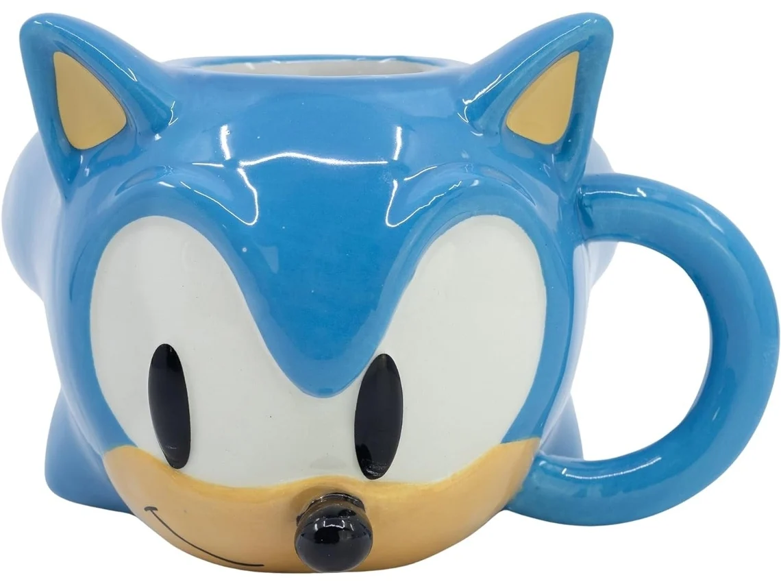Caneca 3D Cabeça Sonic The Hedgehog 400 Ml