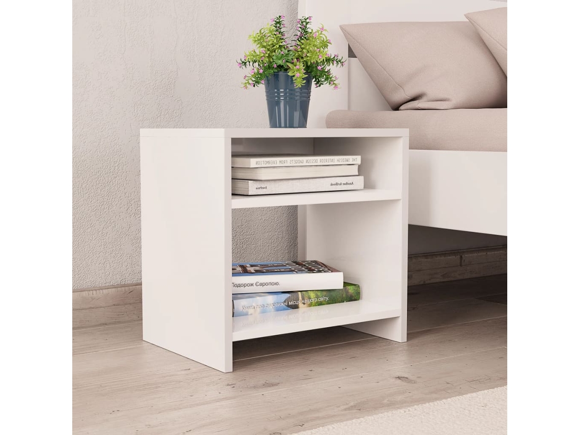 Vidaxl Mesa De Cabeceira 40x30x40 Cm Derivados De Madeira Branco