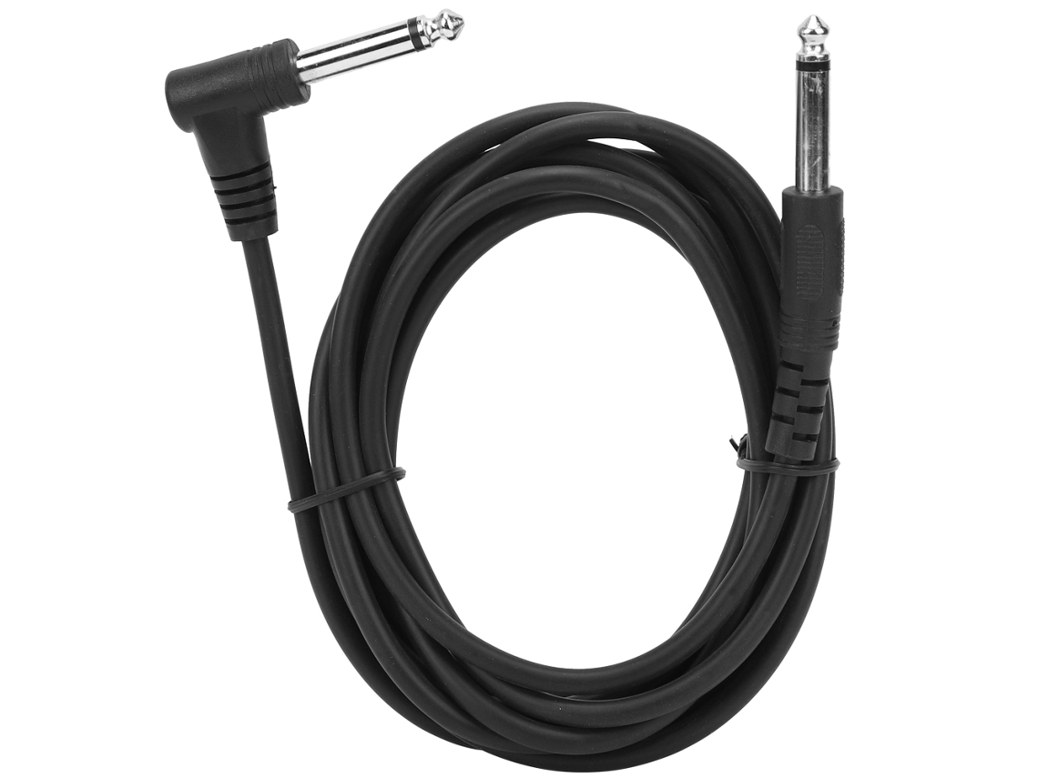 Cabo De Áudio Para Guitarra Com Conector Em Ângulo Reto De 6, 35 Mm E 3 M(10 Polegadas) De Comprimento