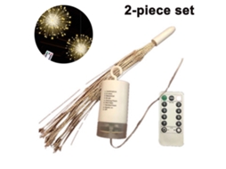 Pacotes de Luzes de Fogos de Artifício 120 Led Starburst Luzes de Fio de Cobre Luzes de Fadas Operadas Por Bateria com Controle Remoto Luzes de Nat
