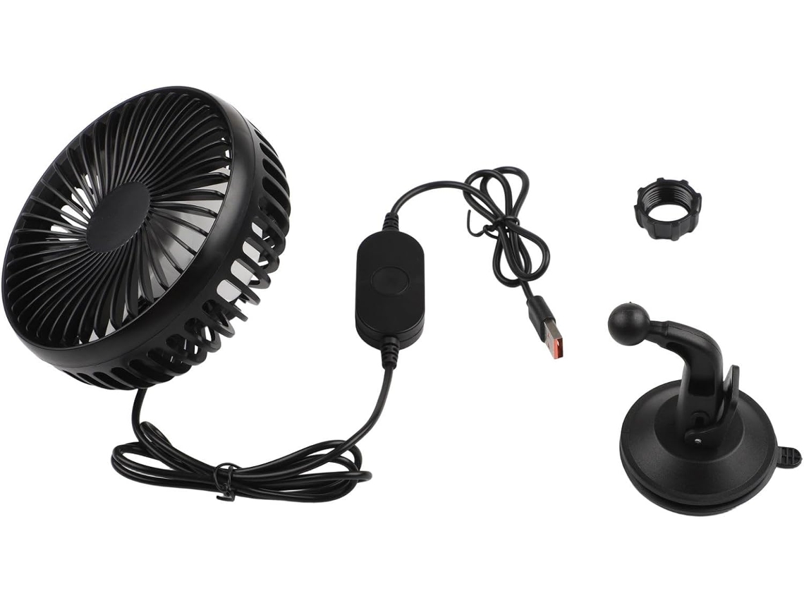 Ventilador Automotivo 12v-24v Com Rotação De 360 Graus, Fluxo Ar