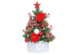 Laxiscreed Conjunto De Árvore De Natal Pequena Vermelha E Verde Para Decoração Natalícia