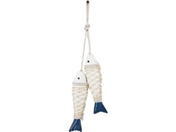 Peixe De Madeira Pendurado, Decoração Náutica Mediterrânea, Adorno De Parede Para Lar, Bar Ou Café, 2 Peças