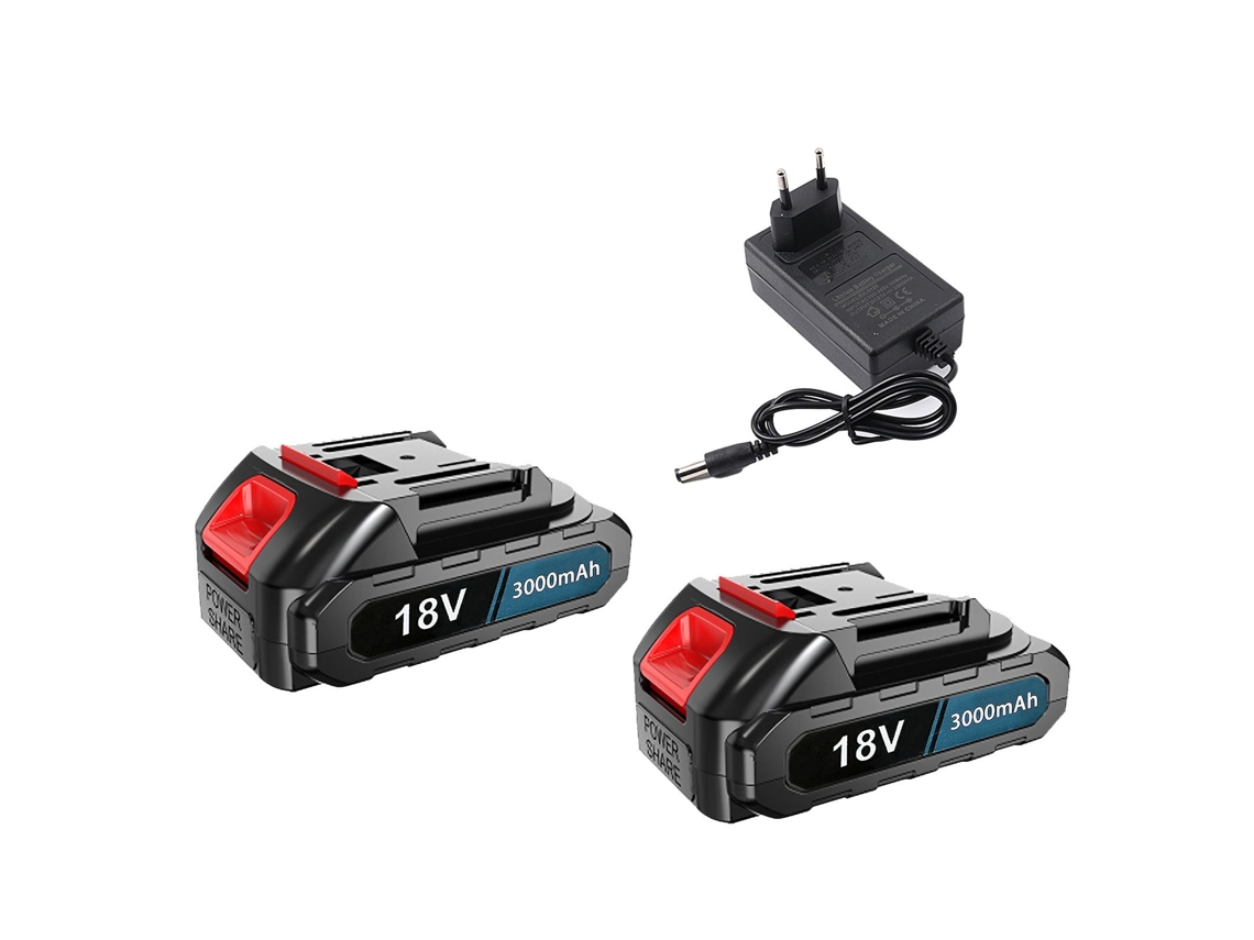 Jogo Com 2 Baterias 3.0 Ah De Alto Desempenho E 1 Carregador Para Substituir A Bateria Makita 18v, Compatível Com Todas As Ferramentas Makita 18v