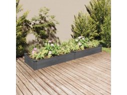 Vidaxl Canteiro Elevado C/ Forro 240x60x25 Cm Abeto Maciço Cinzento