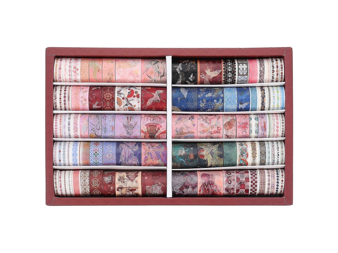 100 Rolos de Fita Adesiva Colorida para Decoração Infantil, Ideal para Scrapbooking, Adesivos e Embrulho de Presentes. GOKOCO