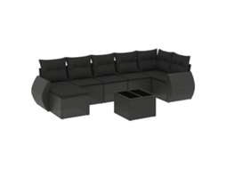 Garden Sofa Set, Garden Sofa Sets Vidaxl Preto Rattan / Vime (n/a)