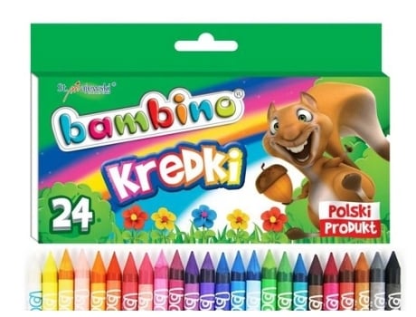 Conjunto De 24 Lápis De Cera Bambino Cores Vibrantes