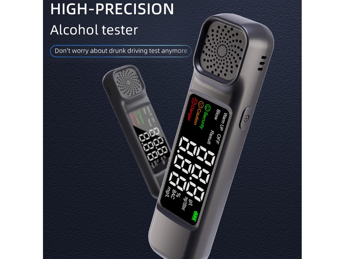 Yuru detector de Álcool Portátil Sem Contato com Display Led Testador de Sopro Eletrônico de Alta Precisão