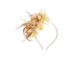 2026 diadema de Penas Vintage com Flores de Tela Acessório de Cabelo Elegante para Mulheres e Meninas Noivas