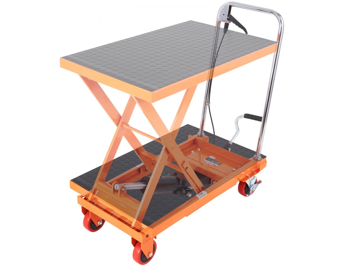 Mesa Elevatória Hidráulica Manual 230kg Com Plataforma Ajustável Tekmaquinas