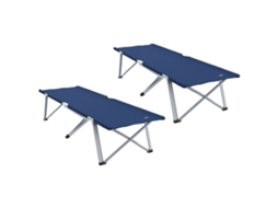 Conjunto 2 Cama De Camping Dobrável Vidaxl Azul Oxford (194 X 62,5 X 42,5 Cm)