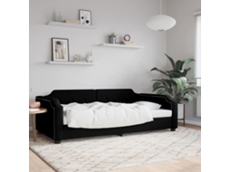Vidaxl Sofá-cama 80x200 Cm Tecido Preto