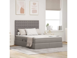 Vidaxl Cama Com Arrumação E Colchão Cinzento-acastanhado 140 X 200 Cm