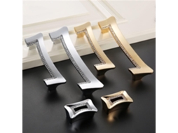 Puxador De Cristal Para Portas Armários, Gavetas E Cômodas, Com Abertura Oculta, 1 Peça Cor Dourado 96mm