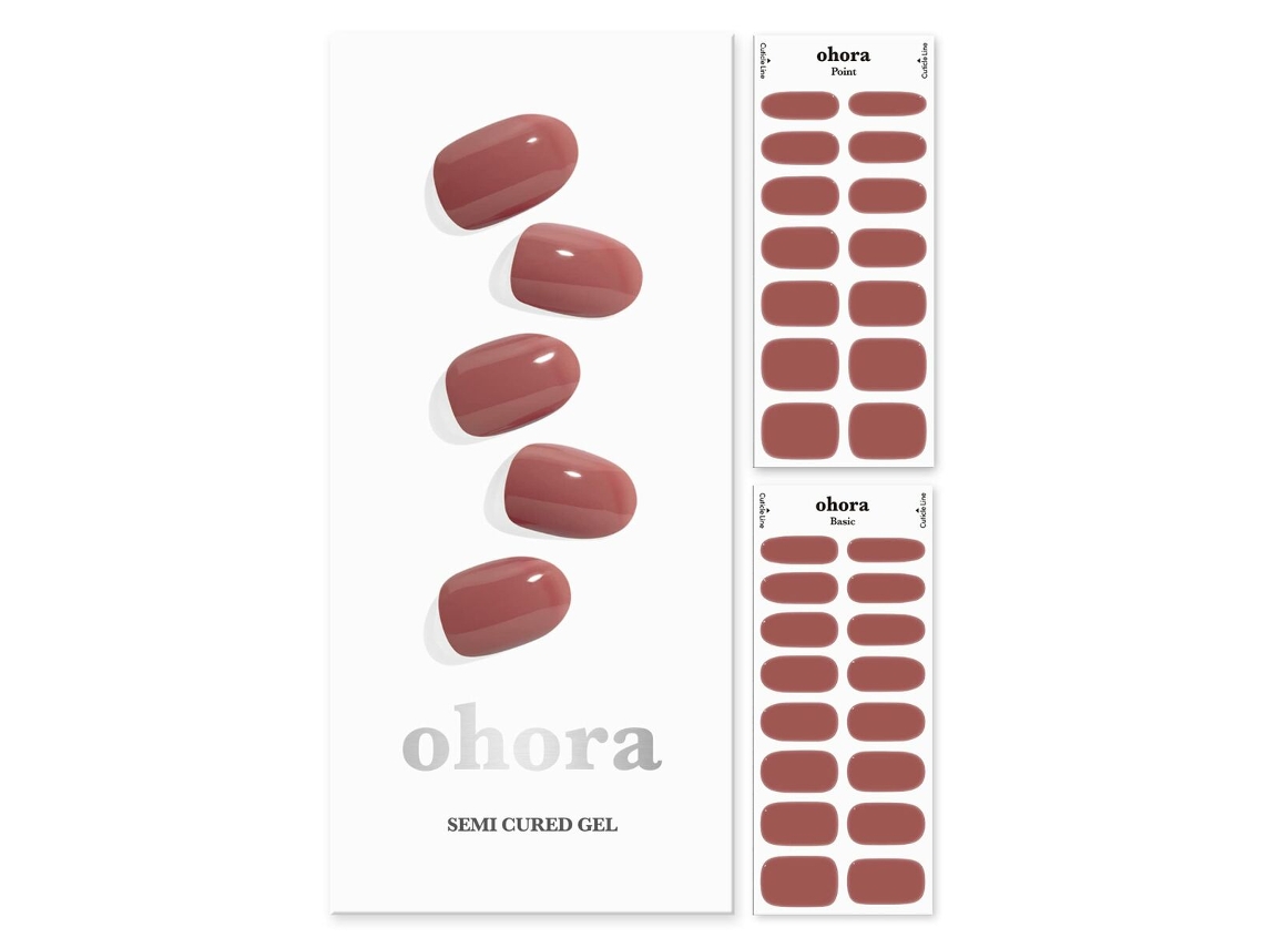 Lâminas de Gel para Unhas OHORA Semi Cured Gel Cream Rose 30 Peças