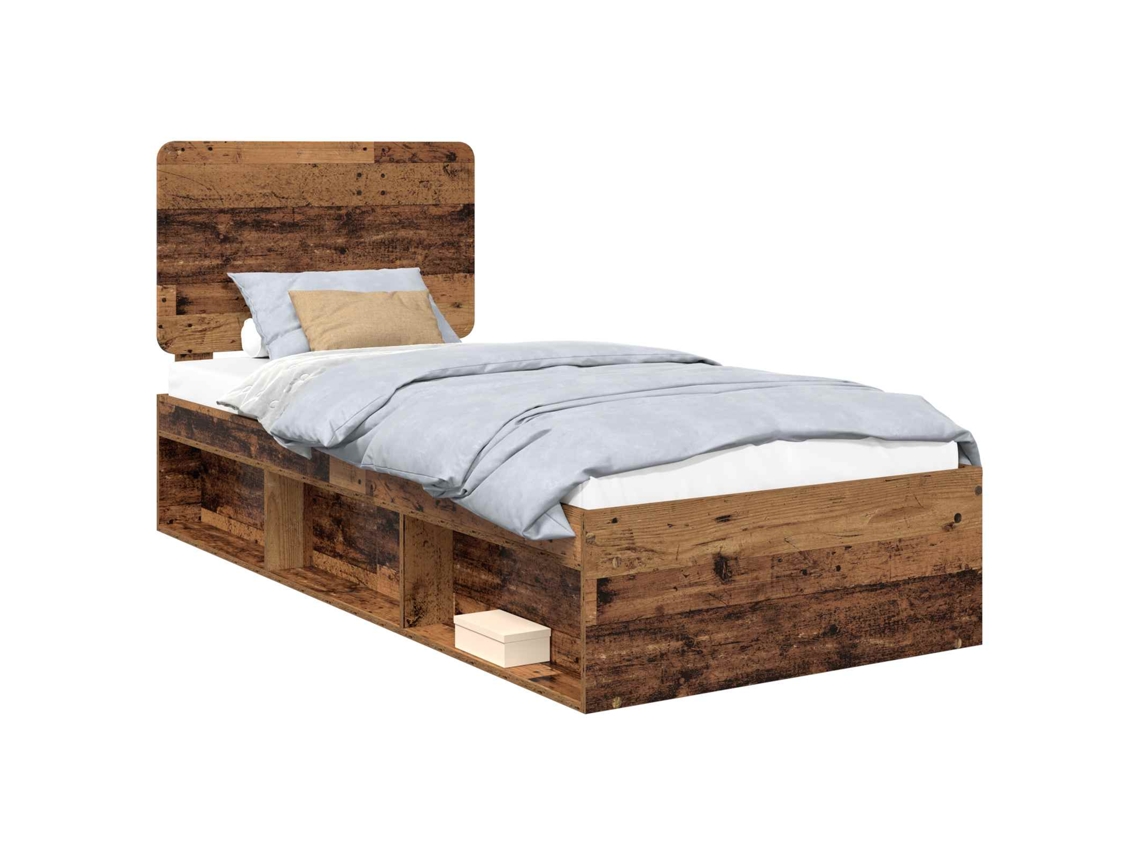 Estrutura da Cama com Cabeceira Madeira Antiga 75x190 cm MAISON EXCLUSIVE