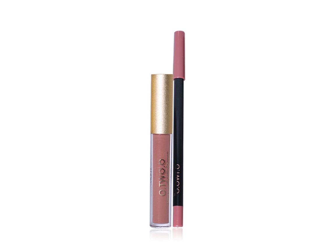 Labial Líquido Mate Waterproof + Lápis Labial Duradero 6 - Maquillaje Cosmético Labial