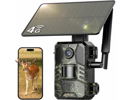 Câmera De Trilha Com Cartão Sim Integrado, Plano De Dados 4g Ilimitado, Transmissão Ao Vivo Em Hd 2k, Painel Solar De 4 W Jytgalx (verde)