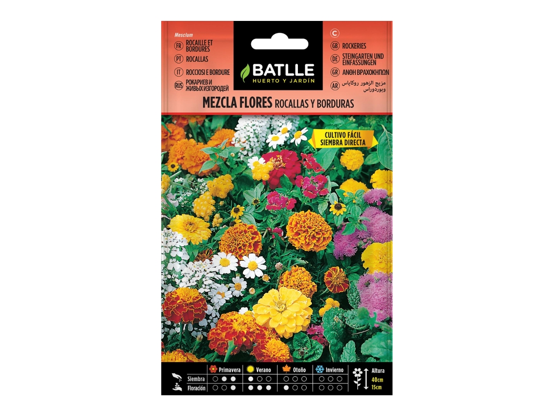 Sementes de Mistura de Flores para Jardim Ornamental e Rebordes BATLLE