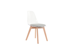Cadeira em policarbonato com estofamento em madeira, cinza, 54x47x81cm ALEXANDRA HOUSE LIVING