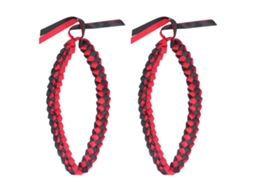 Colar De Fita De Graduação Trançado 120cm Preto E Vermelho 2 Unidades