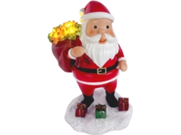 Decorações Com Estatuetas De Papai Noel E Luzes | Escultura Em Resina