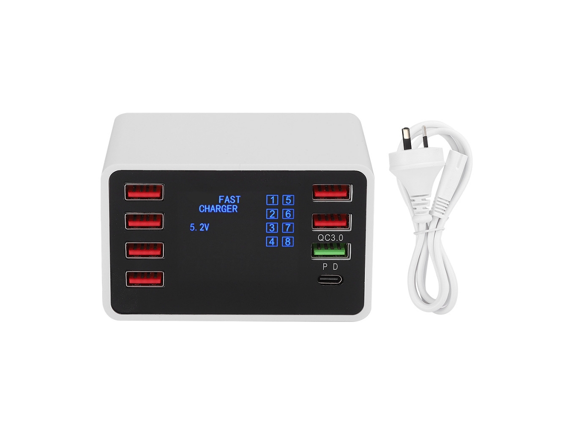 Carregador USB de Multi portas com Carregamento Rápido QC3.0 Pd18w EOOCOO