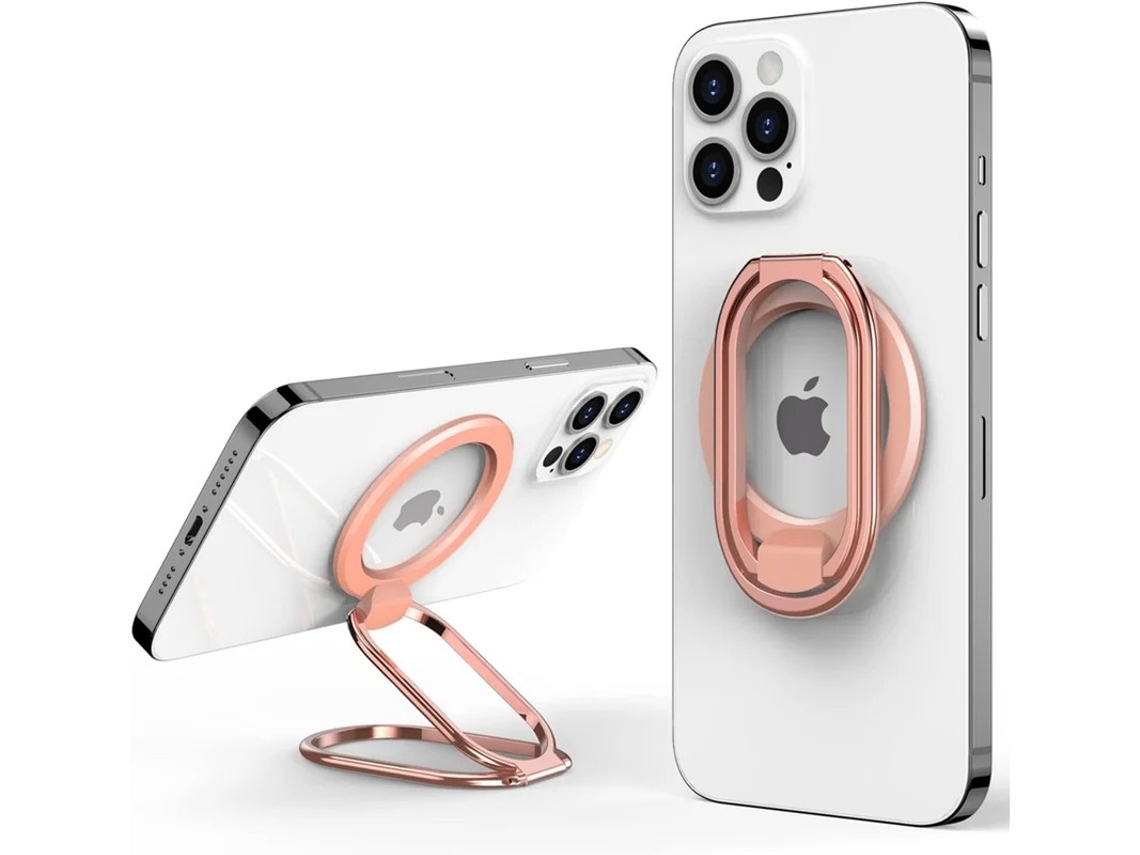 Suporte Anel Magsafe Punho Removível Carregamento Sem Fio Para Apple Yizhood Magnética Com Anel De Suporte Rosa