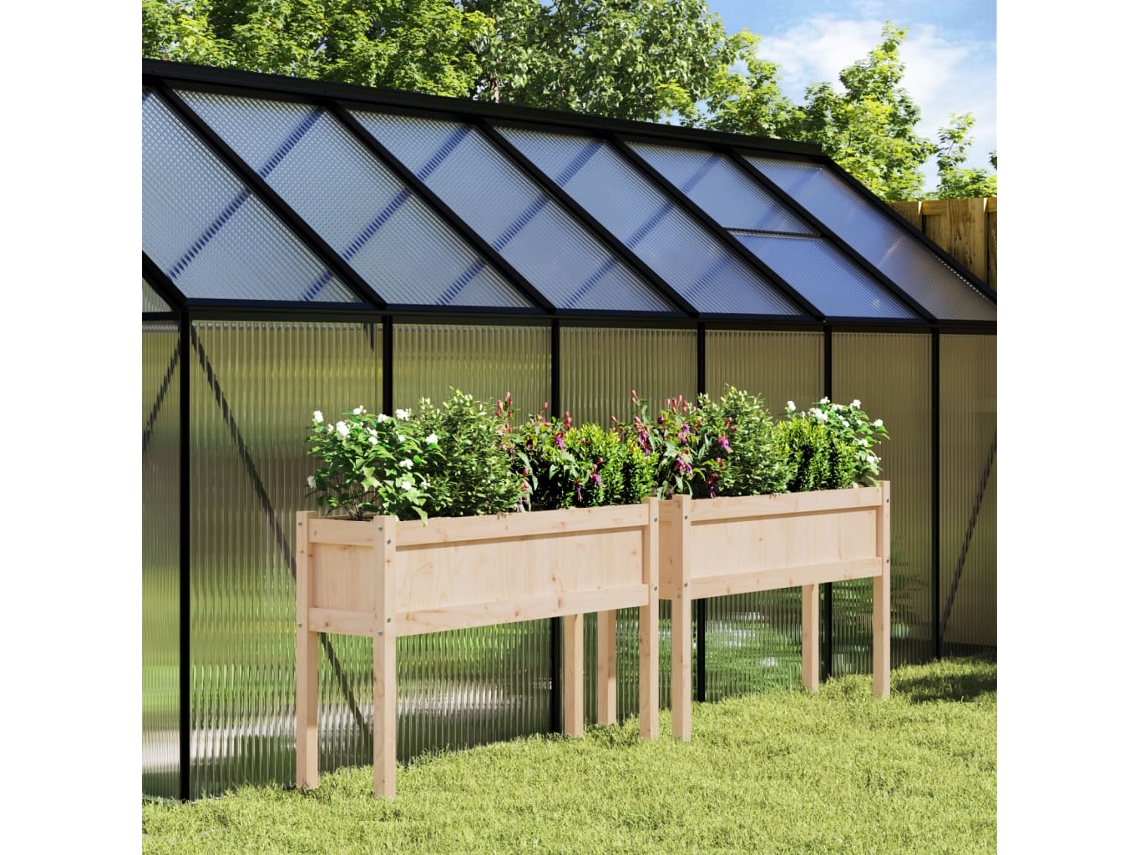 Vidaxl Vasos/floreiras De Jardim Com Pernas 2 Pcs Pinho Maciço