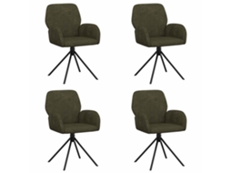 Vidaxl Cadeiras De Jantar Giratórias 4 Pcs Couro Suede Sintético