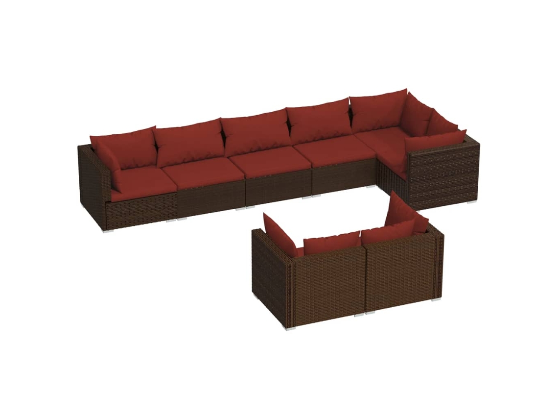 Garden Lounge Set, Garden Lounge Sets Vidaxl Marrom Rattan / Vime (n/a)