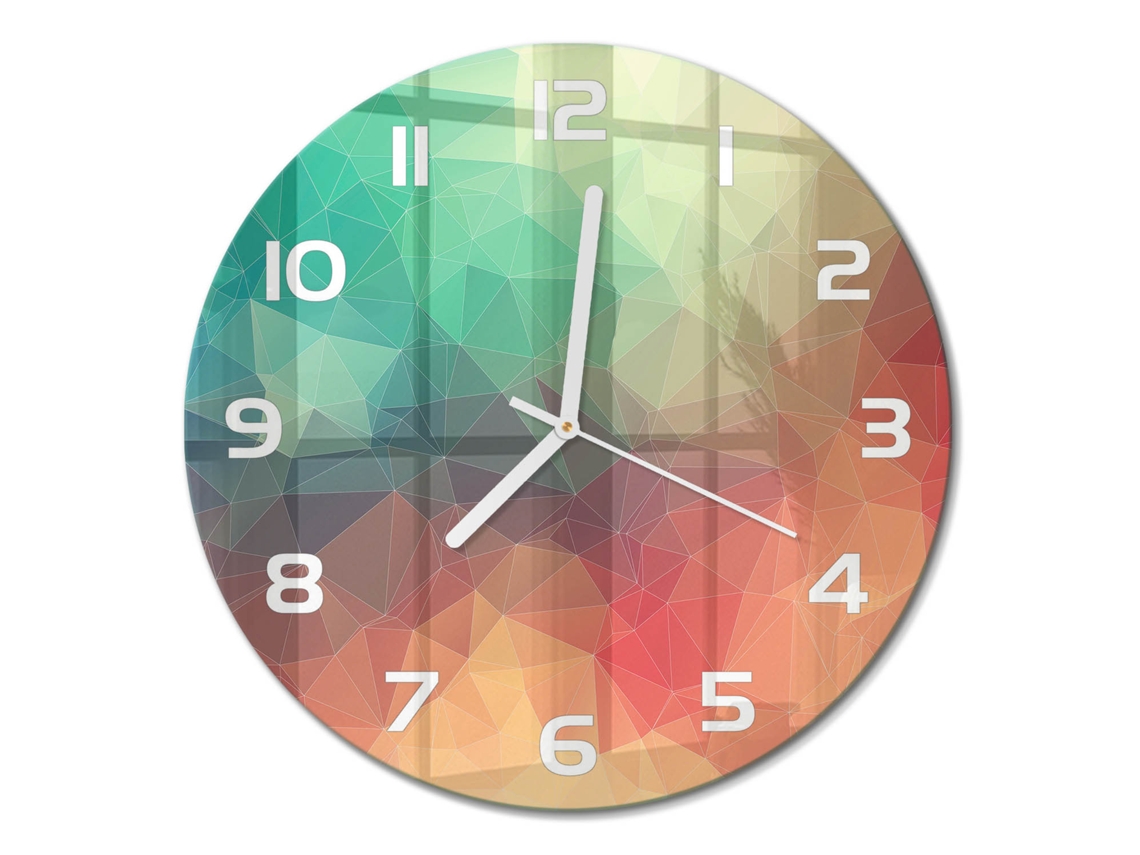 Relógio De Parede Multicor Decorativo Quadrado Espelharte (30 Cm)