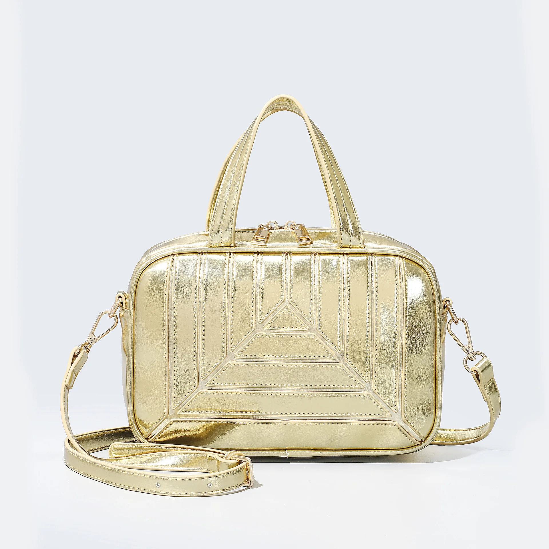 (dourada) Nova Bolsa Feminina De Luxo, Bolsa Feminina Moderna Em Couro Pu