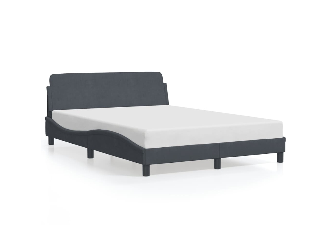 Bed Frame, Bed Frames Vidaxl Cinzeto Veludo (140 X 200 Cm)