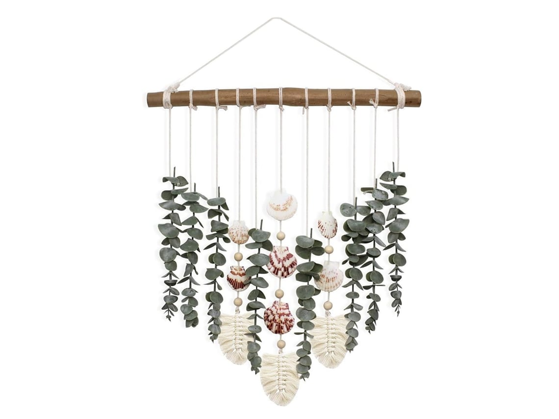 Decoração De Parede Estilo Boêmio Com Eucalipto Artificial