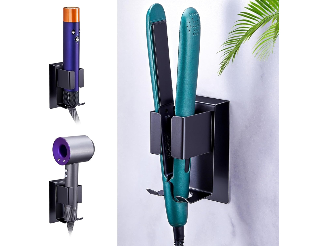 Suporte Para Secador De Cabelo Sem Furos, Parede, Em Aço Inoxidável, Autoadesivo, Parede