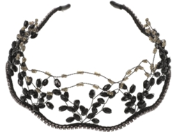 Tiara De Casamento Nuobesty Com Strass De Cristal Preto, Argolas De Cabelo Com Pérolas Brilhantes, Acessório Para Cabelo